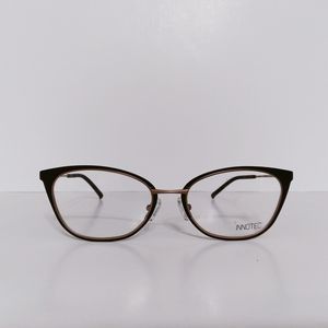 Womens Innotec Eyeglasses Frames And Case 50-18-140 Black Rose Gold Never Worn